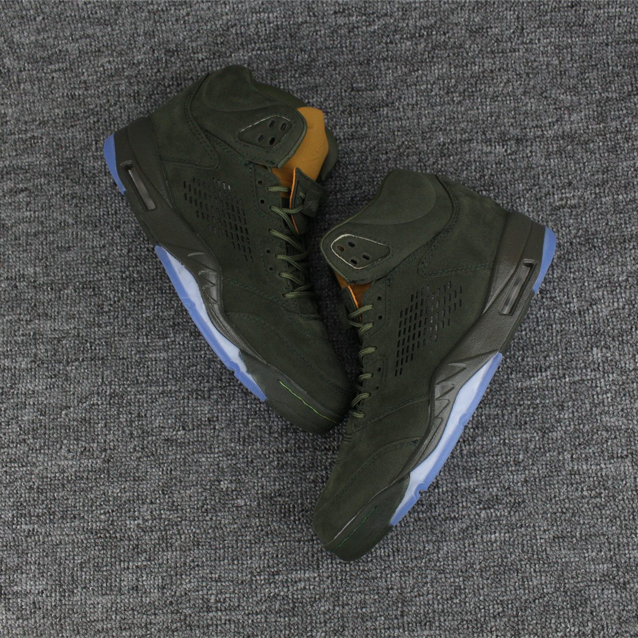 2017 New Jordan 5 PRM Take Flight Green Yellow Shoes